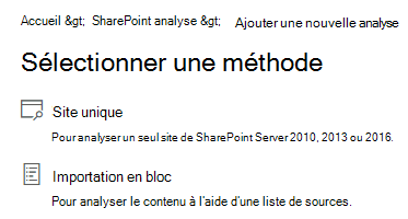 sélectionner une méthode d’analyse : unique ou en bloc