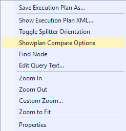 Options de comparaison de plan