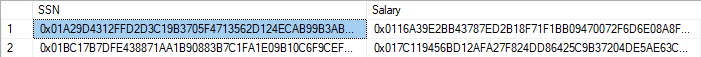 Capture d’écran des résultats du texte chiffré à partir des colonnes chiffrées.