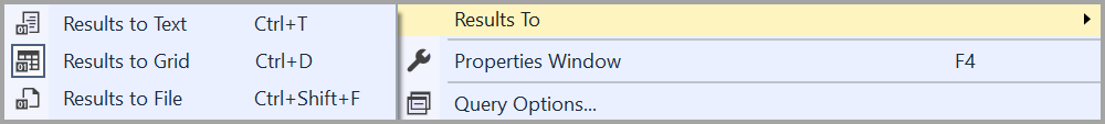 Capture d’écran des options Résultats.