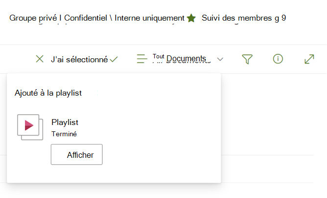 Recevez une notification lorsqu’une vidéo est ajoutée à une playlist.