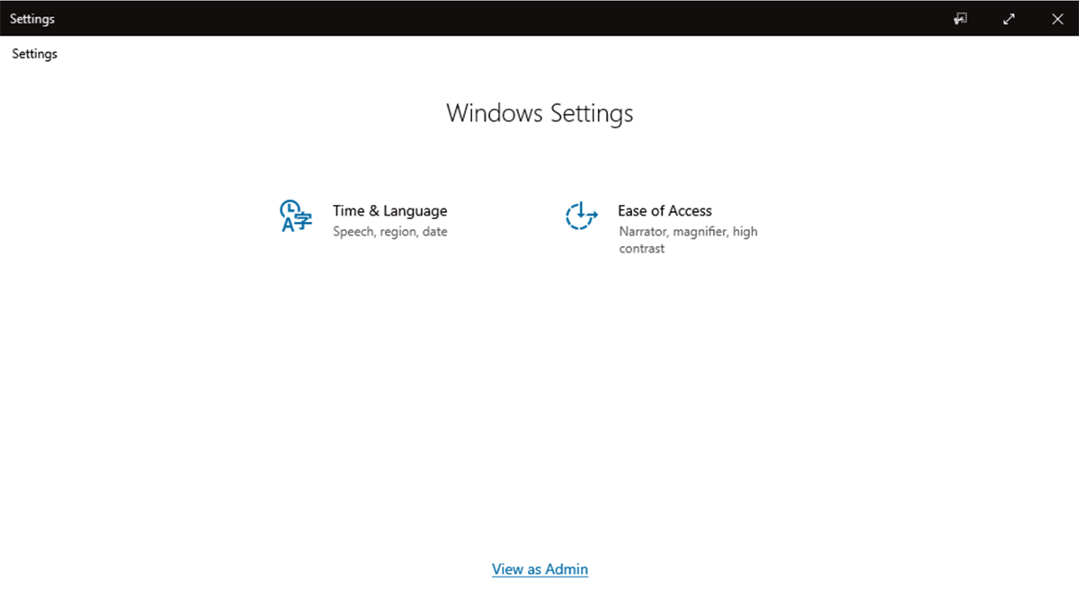 Capture d’écran des paramètres du Surface Hub.