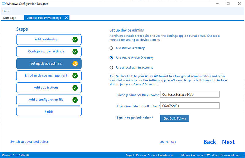 Rejoignez Active Directory, Microsoft Entra ID ou créez un compte d’administrateur local.