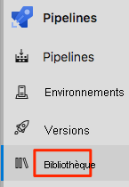 Screenshot of Azure Pipelines, showing the Library menu option.