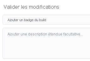 Capture d’écran de GitHub montrant le message de commit.