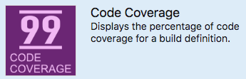 Capture d’écran de Visual Studio Marketplace montrant la carte du widget Couverture du code.