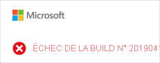 Capture d’écran d’une partie d’un e-mail de notification d’échec d’une build.