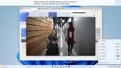 Capture d’écran du volet Accessibilité dans Windows avec le paramètre Sous-titres en direct activé.