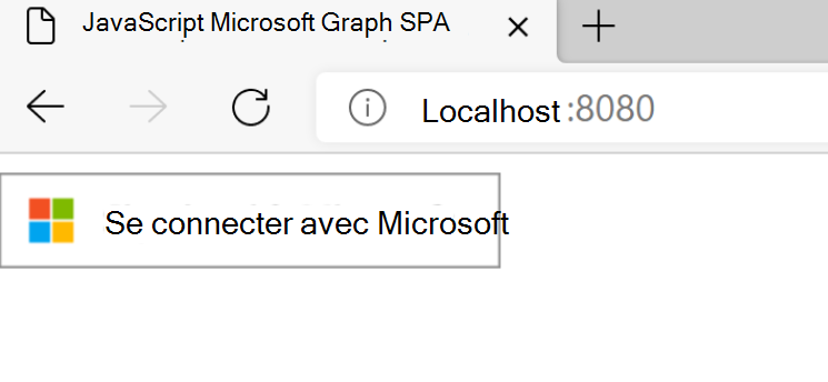 Capture d’écran montrant le bouton Se connecter avec Microsoft.