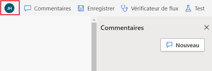 Capture d’écran montrant la liste des utilisateurs qui sont en train de modifier le flux.