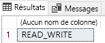 Capture d’écran montrant la réponse en lecture/écriture.