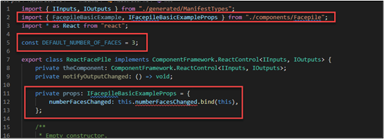 Capture d’écran de la modification du code dans le fichier index.ts.