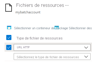 Capture d’écran de la sélection du fichier de ressources dans le portail Azure.