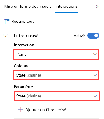 Screenshot of cross-filter fields to fill in.