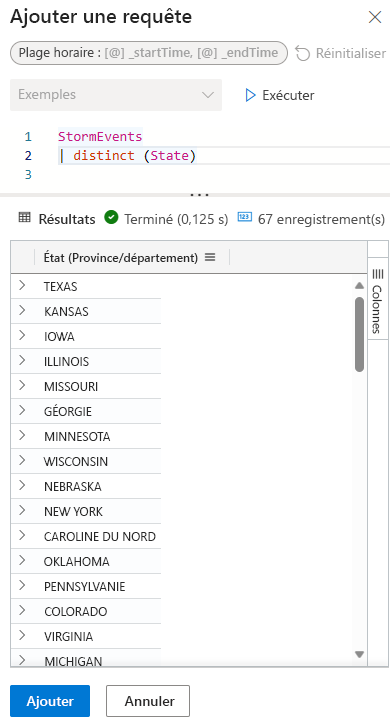 Screenshot of editing query for parameter.