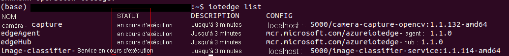 The illustration shows the module status.