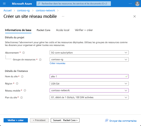 Cette capture d’écran montre l’onglet de configuration Informations de base.