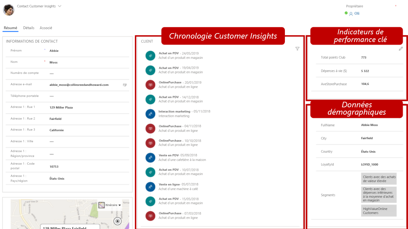 Capture d’écran illustrant Customer Insights - Data dans Dynamics 365.