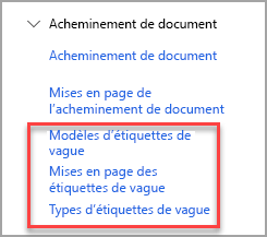 Capture d’écran des options de menu pour les étiquettes de vague.