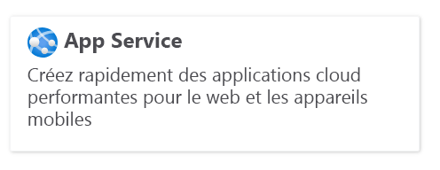 Screenshot of the Azure App Service category option.