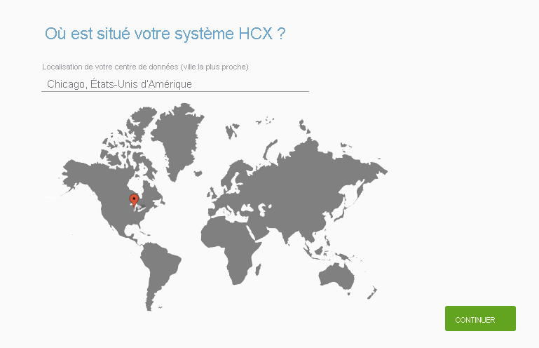 Screenshot that specifies the location of VMware HCX Connector on-premises during deployment.