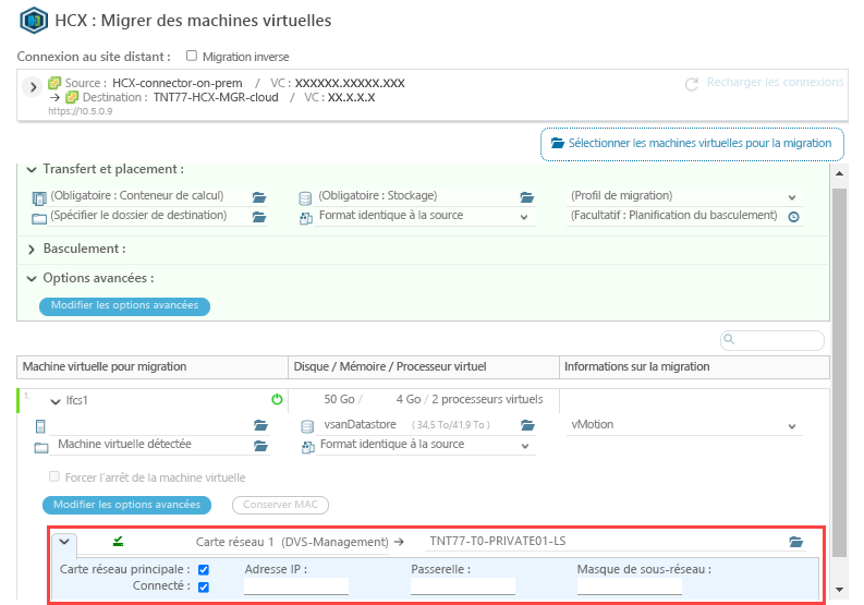 Screenshot of where to configure the network settings for the VMware VM.