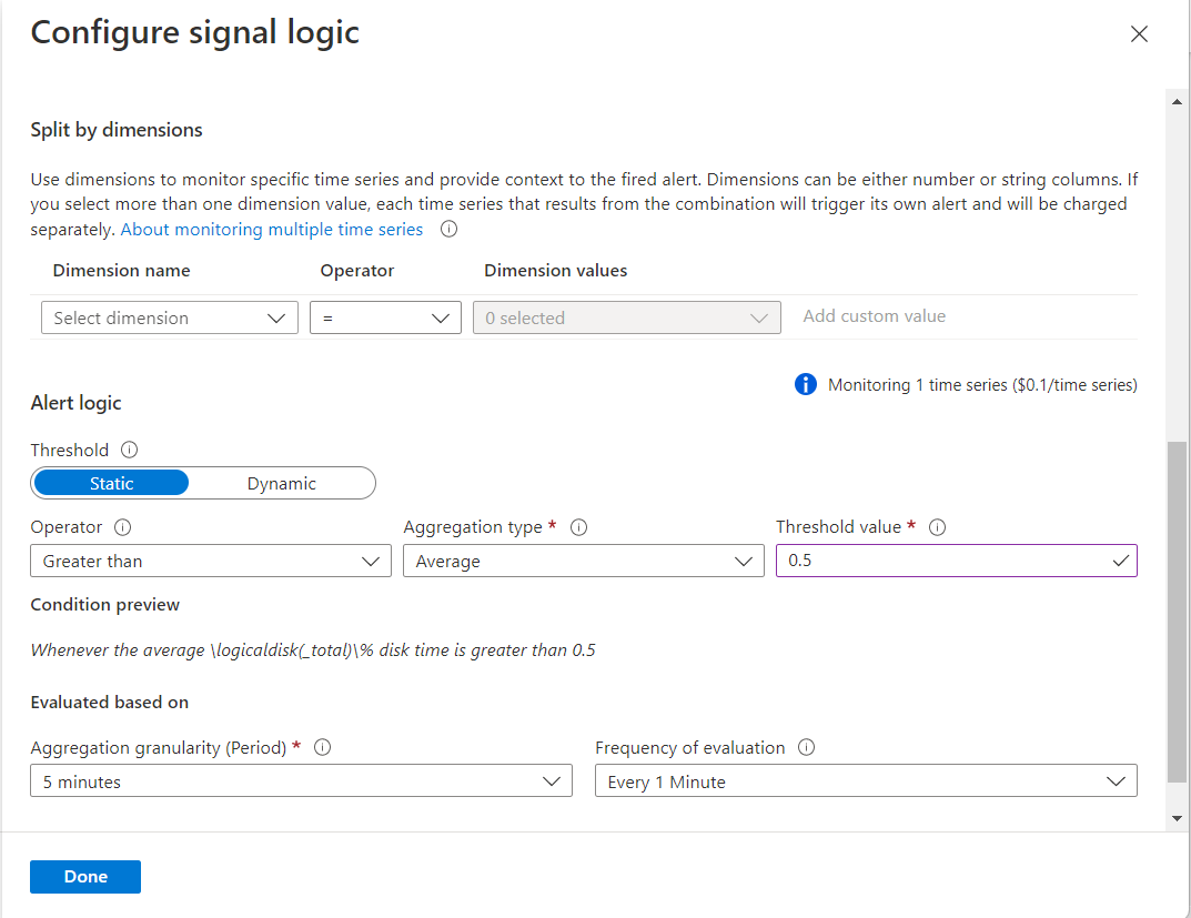 Capture d’écran de la création d’une logique de signal.