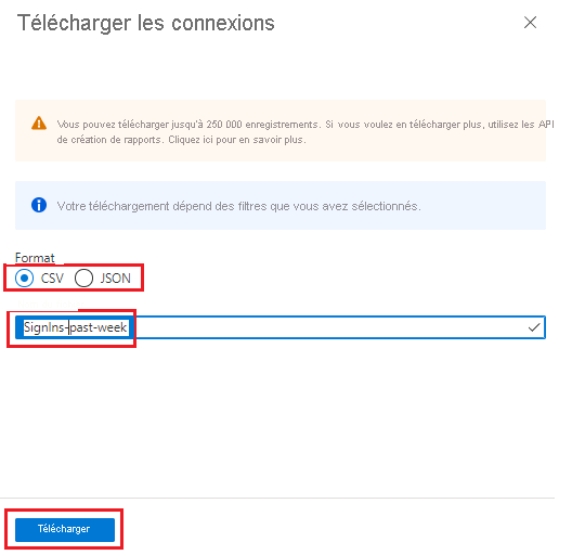 Capture d’écran des détails de la boîte de dialogue Télécharger.