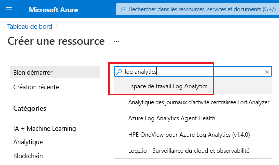 Capture d'écran des résultats d’une recherche Log Analytics.