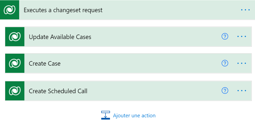 Capture d’écran montrant un ensemble de modifications dans un flux.