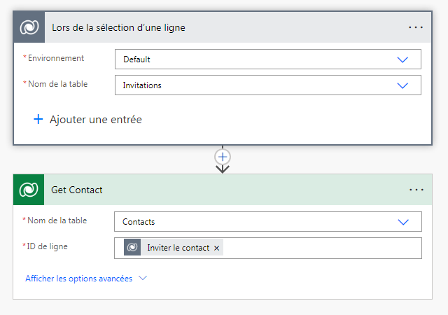 Capture d’écran des étapes initiales de création du flux Power Automate.