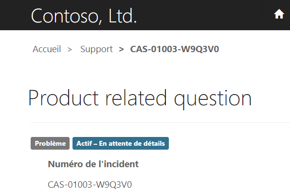 Capture d’écran du statut de l’incident défini sur Actif - En attente.