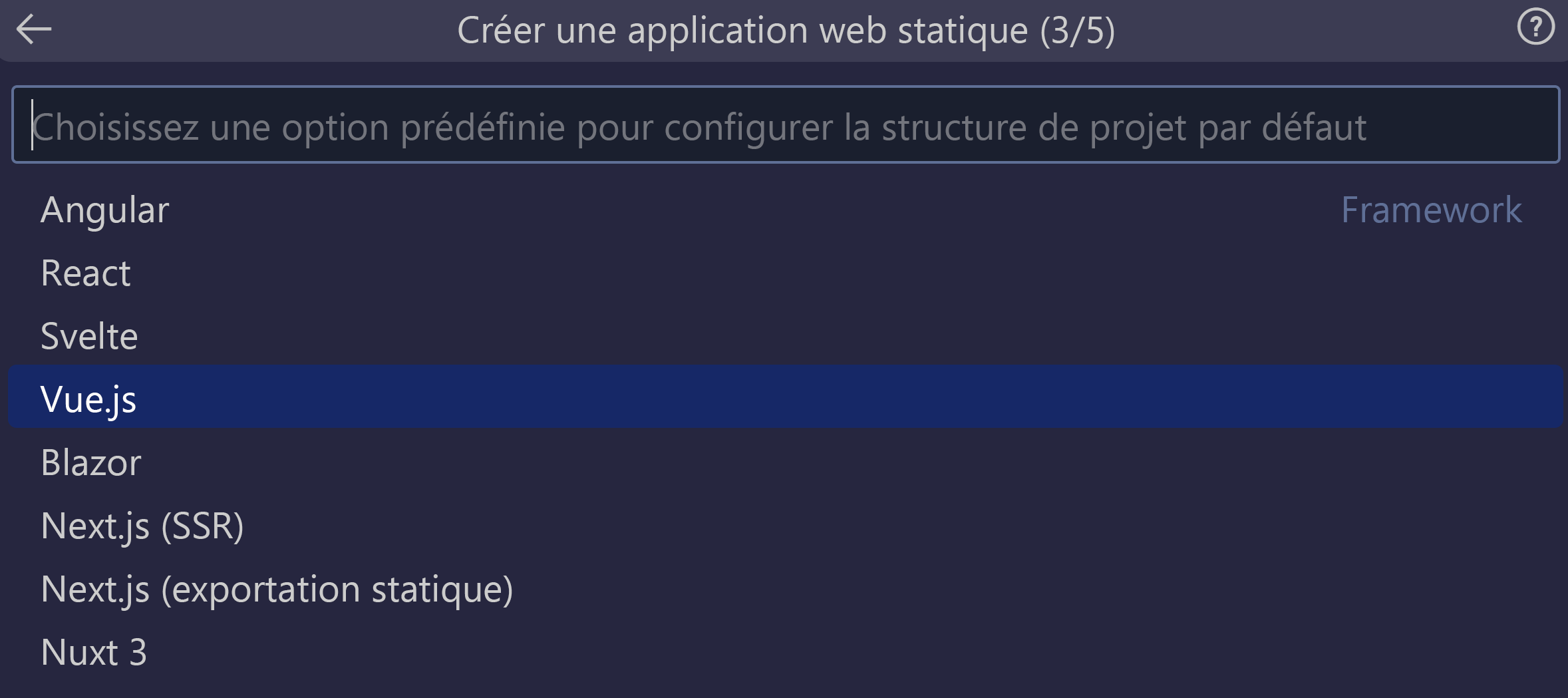 Capture d’écran montrant l’option de vue sélectionnée.