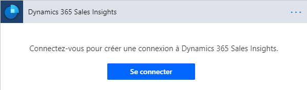 Connectez-vous pour créer une connexion à Dynamics 365 Sales Insights.