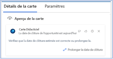 Carte de didacticiel telle qu’elle est affichée sur le tableau de bord.