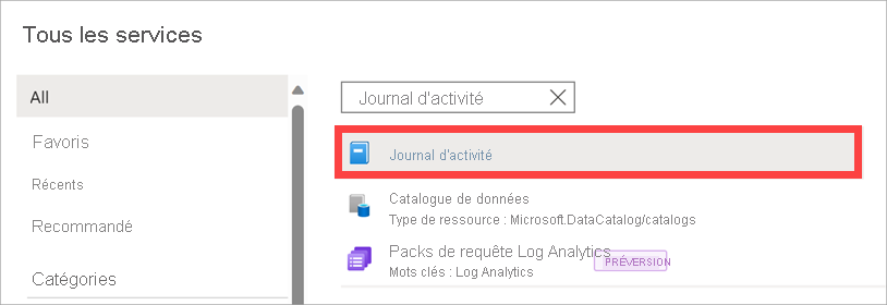 Screenshot of the Azure portal showing the location of Activity logs option.