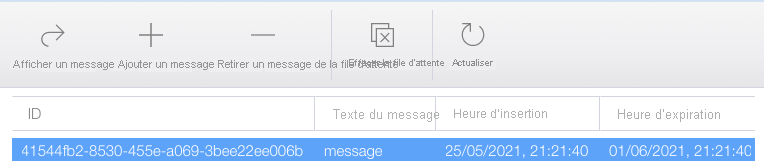 Capture d’écran montrant les détails du message.