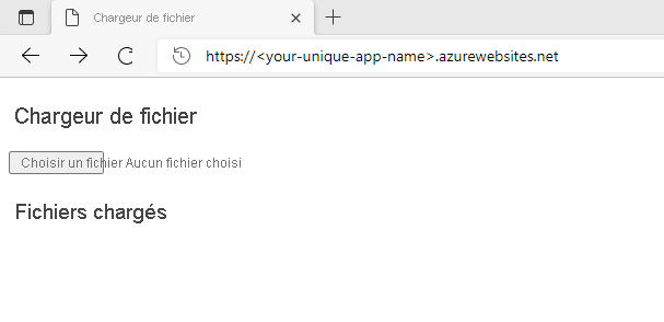 Capture d’écran de l’application web FileUploader pour Java.