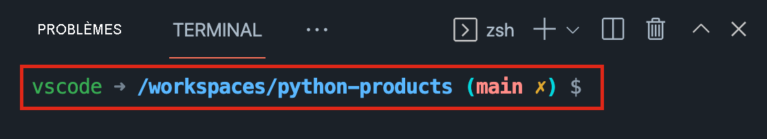 Invite de terminal intégré VS Code