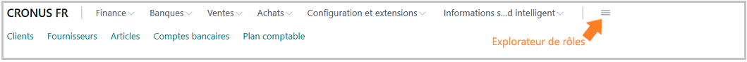 Capture d’écran de l’icône Explorateur de rôles sur la page Tableau de bord.