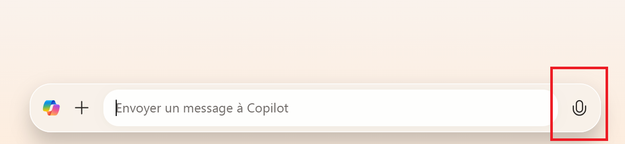 Capture d’écran mettant en évidence la fonctionnalité Voix Microsoft Copilot.