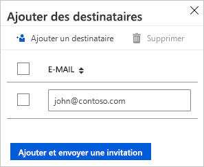 Add recipients control in the Azure portal to send e-mail notifications.