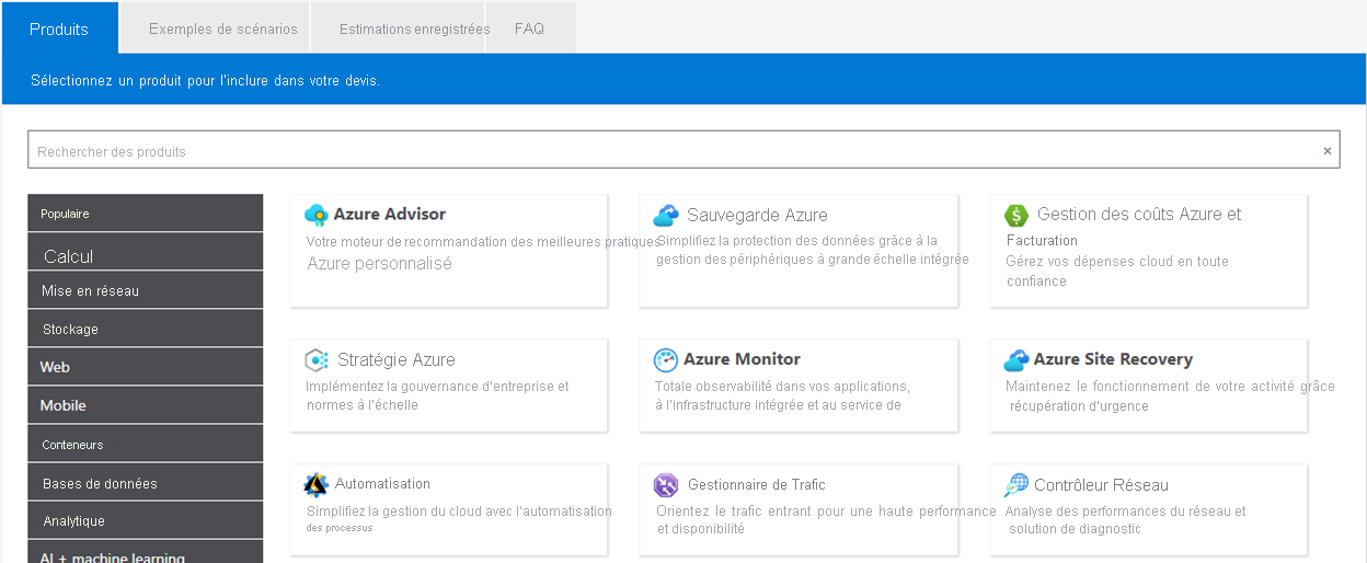 Screenshot of the pricing calculator for reference.