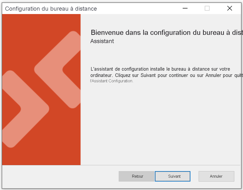 Diagramme de l’installation du client Bureau à distance pour Windows.