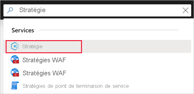 Capture d’écran montrant comment naviguer dans le Portail Azure pour affecter une stratégie.