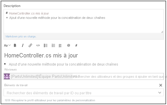 Diagramme montrant créer une demande de tirage (pull request).