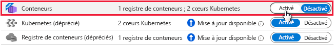 Capture d’écran de la vue d’ensemble de Microsoft Defender pour les conteneurs.