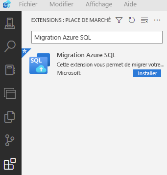 Screenshot of the Azure migration extension for Azure Data Studio available in the marketplace.