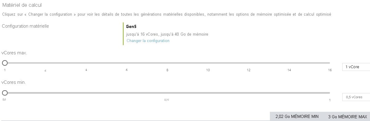 The Azure SQL Database Serverless Settings in the Azure portal