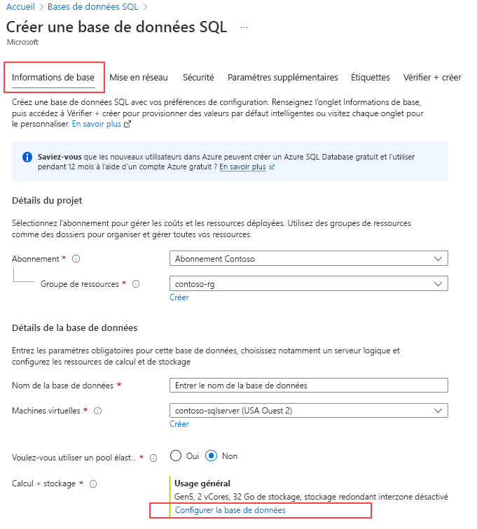 Configuration d’Azure SQL Database Hyperscale